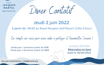 Le fonds Jacques Martel organise une soirée caritative le 2 juin 2022 au Royal Mougins Golf Resort